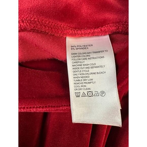 Tommy Bahamas Woman Velour Pull on Pants Small Red Spandex Pockets Boho Resort - Picture 10 of 11